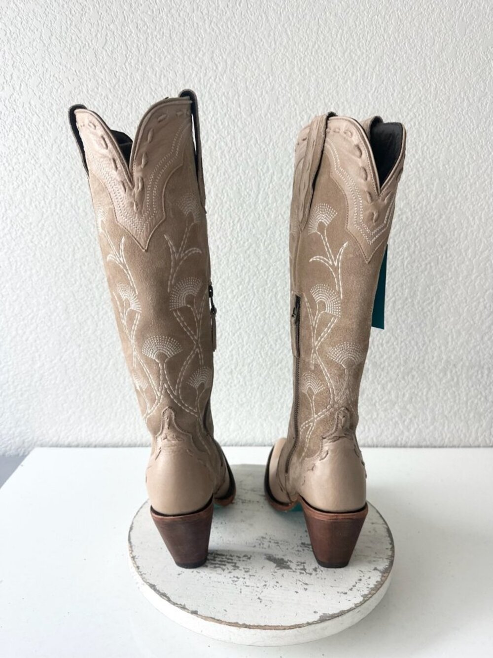 Lane Tessa Knee High Machiatto Cowboy Boots Western Cowgirl Tall Snip Toe Size 7 - Picture 4 of 12
